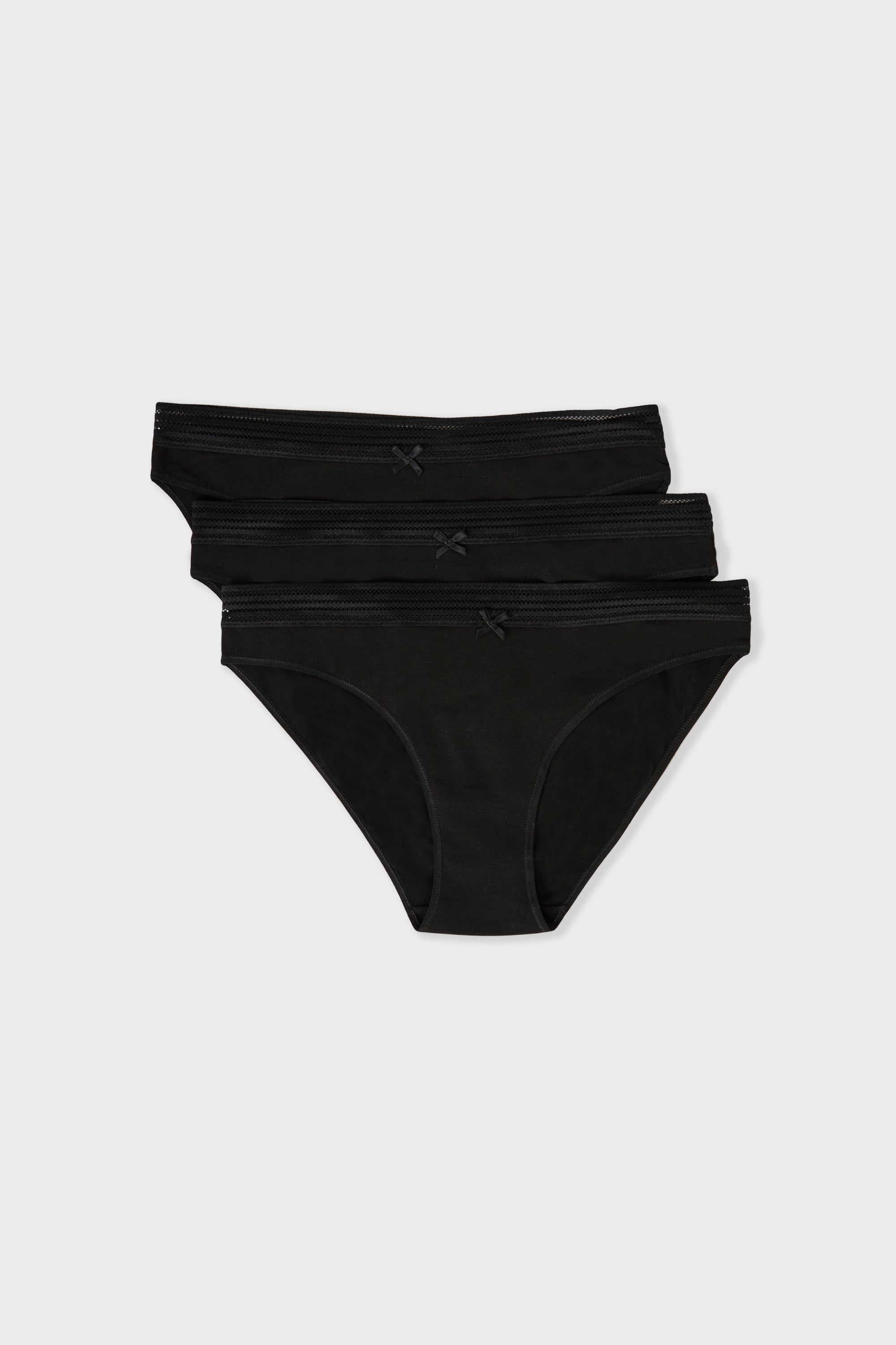 Pack Of 3 Cotton and Lace Briefs