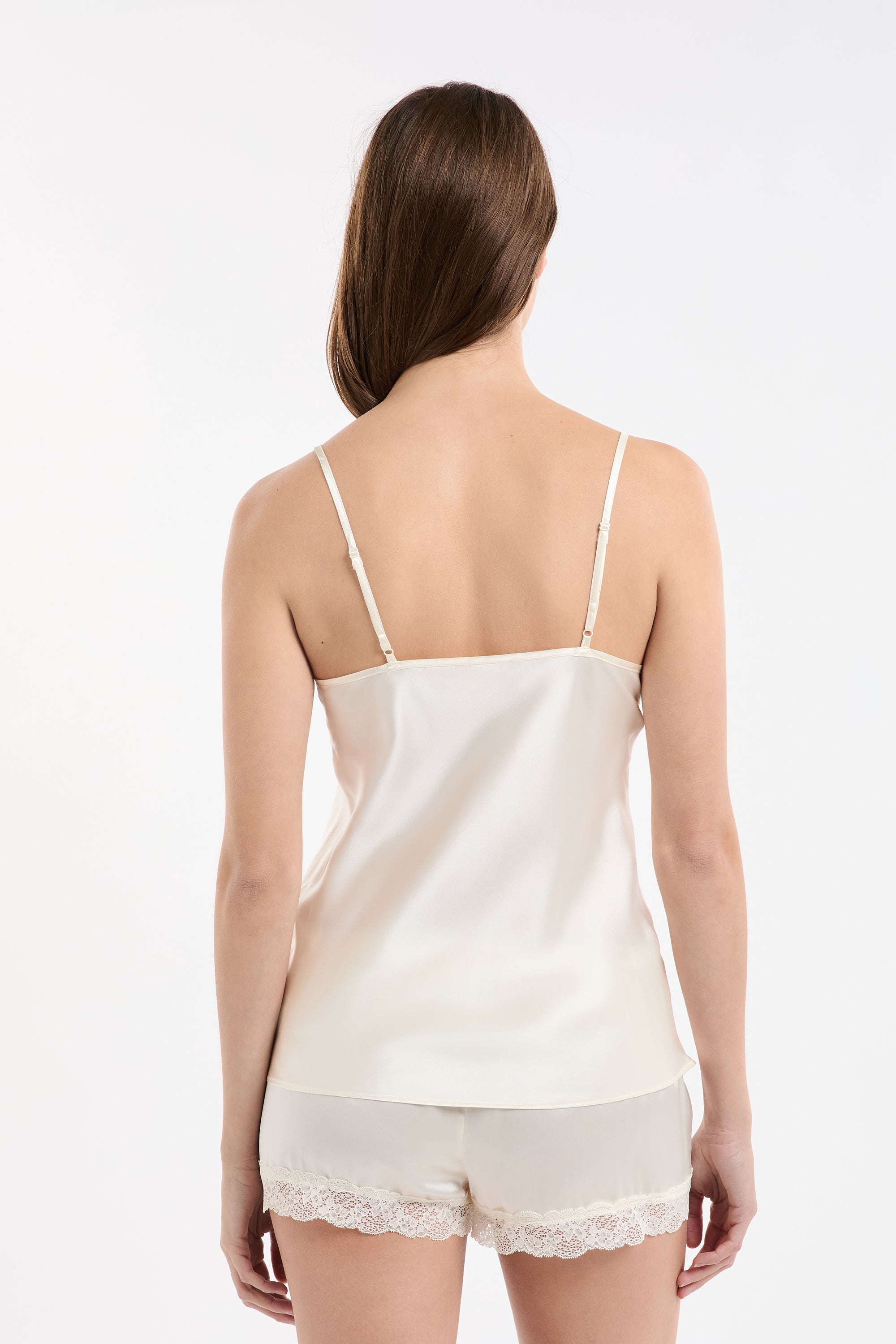 Silk Camisole With Lace Details