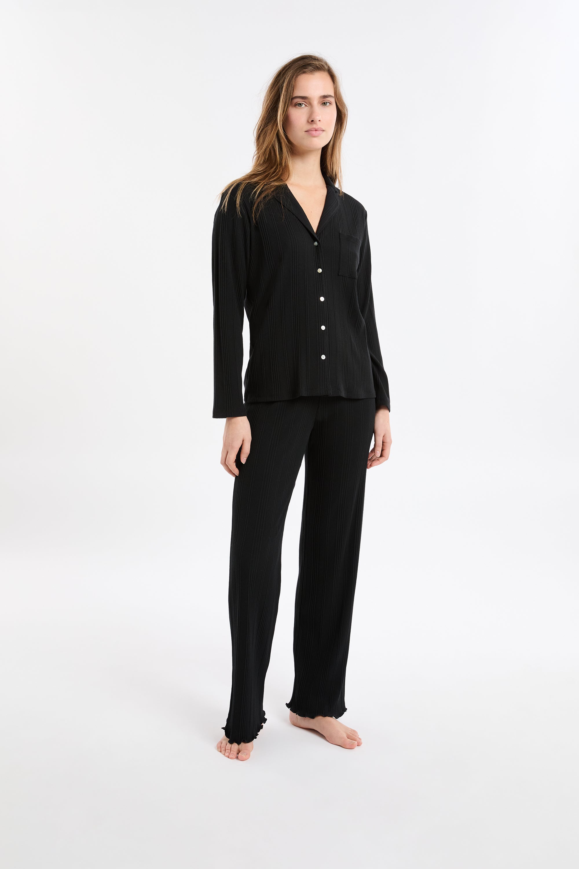 Ribbed Richelieu Pyjama Shirt