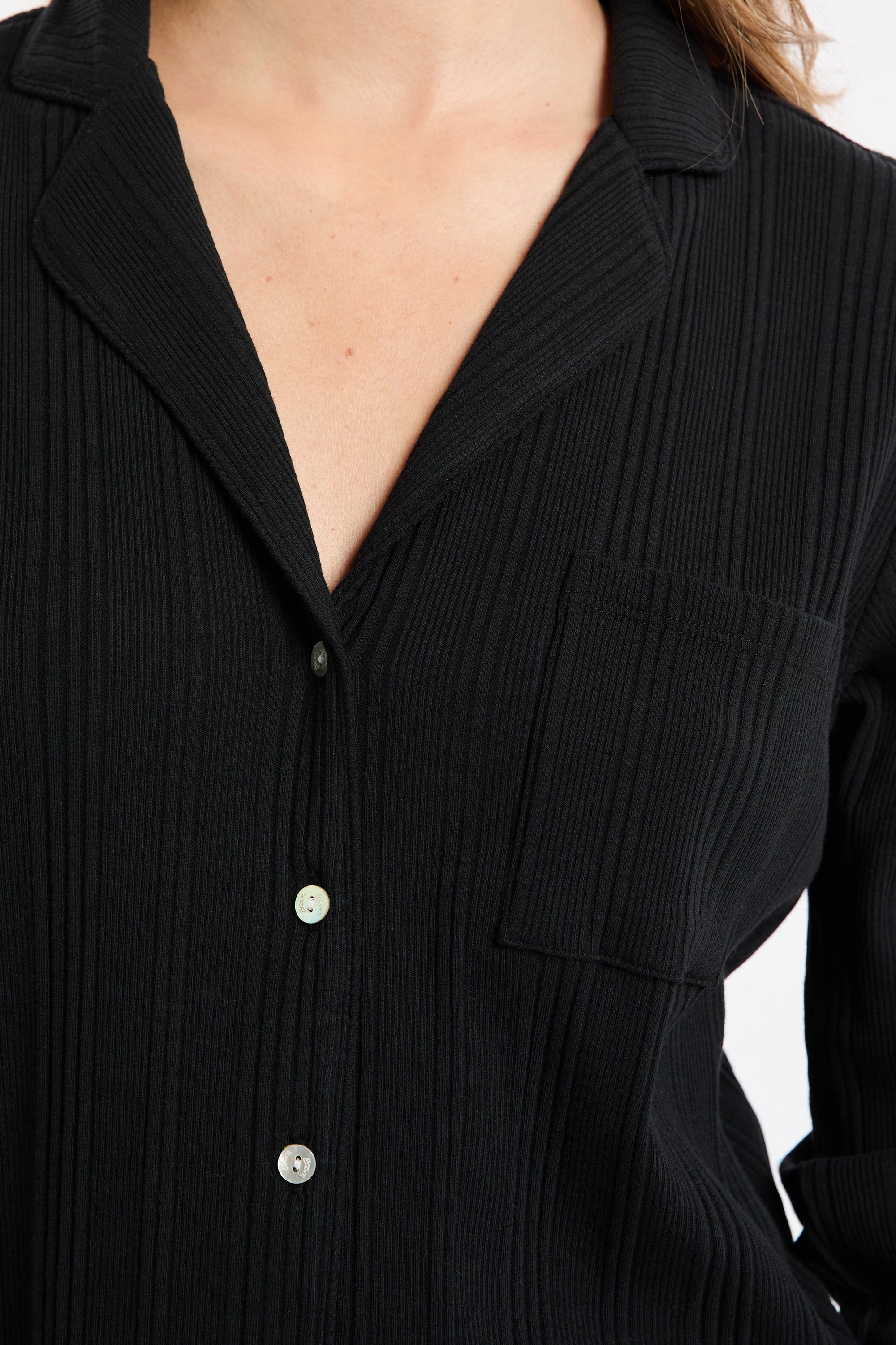 Ribbed Richelieu Pyjama Shirt