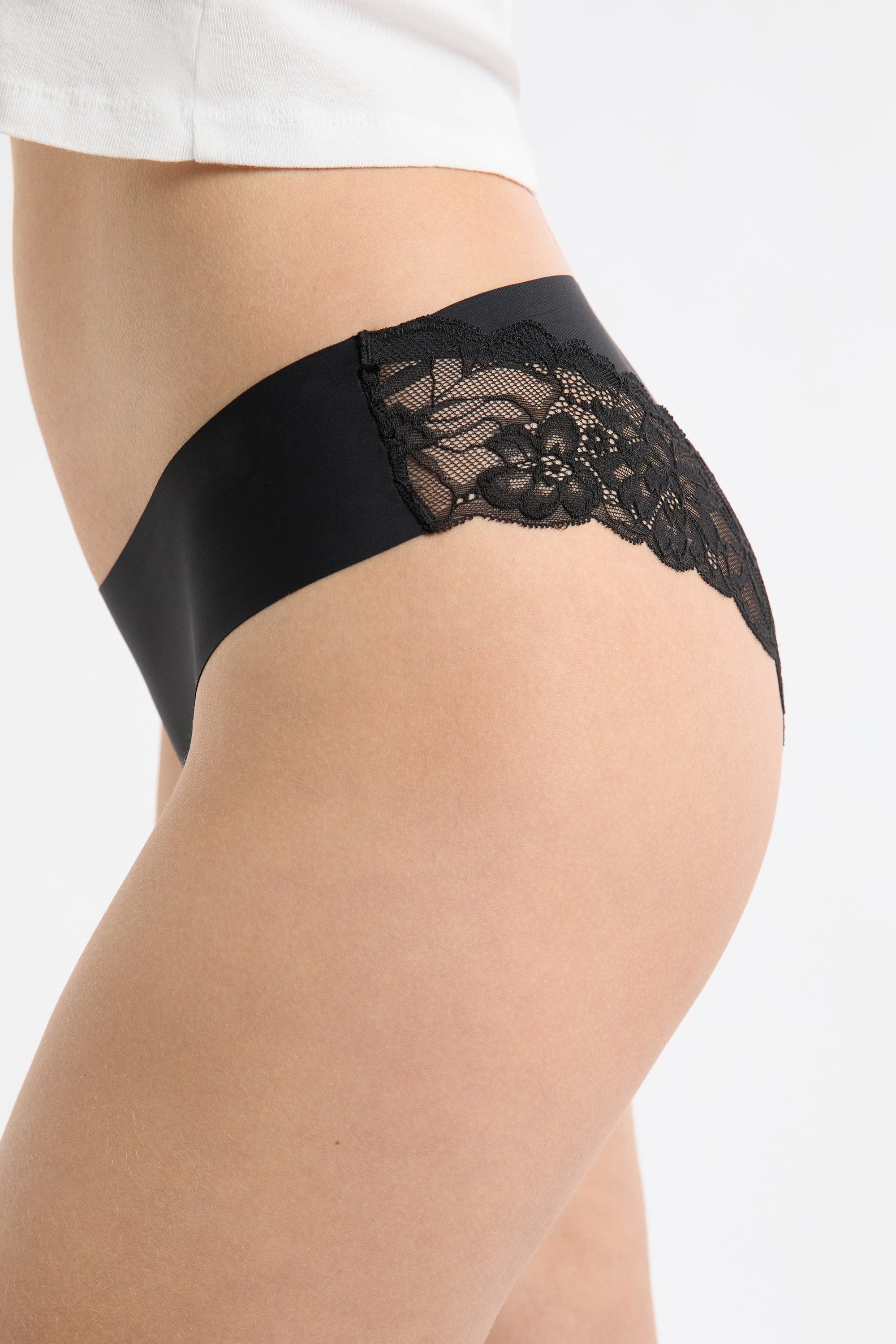 Microfiber Panties With Lace Details