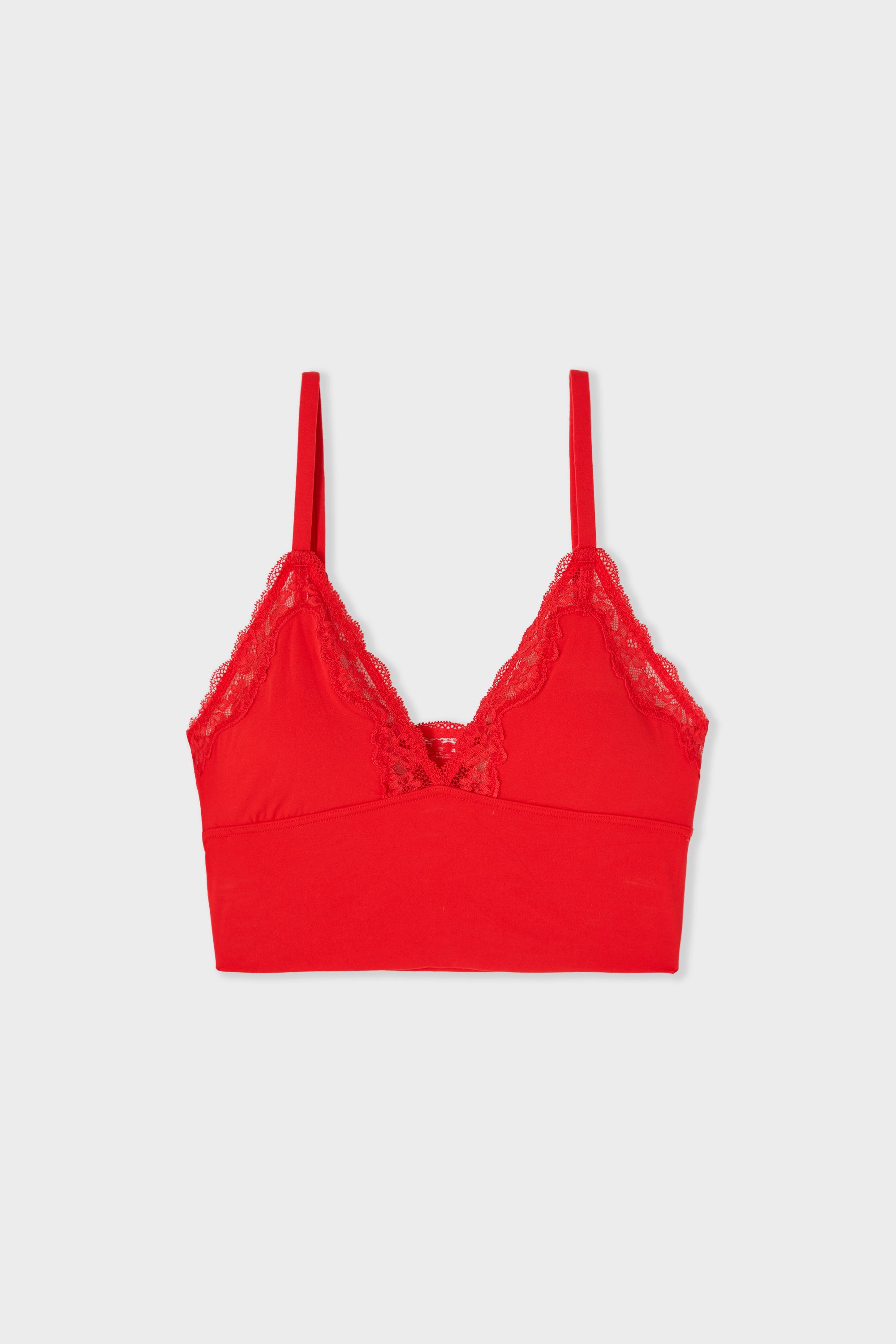 Microfiber Triangle Bra With Lace Details
