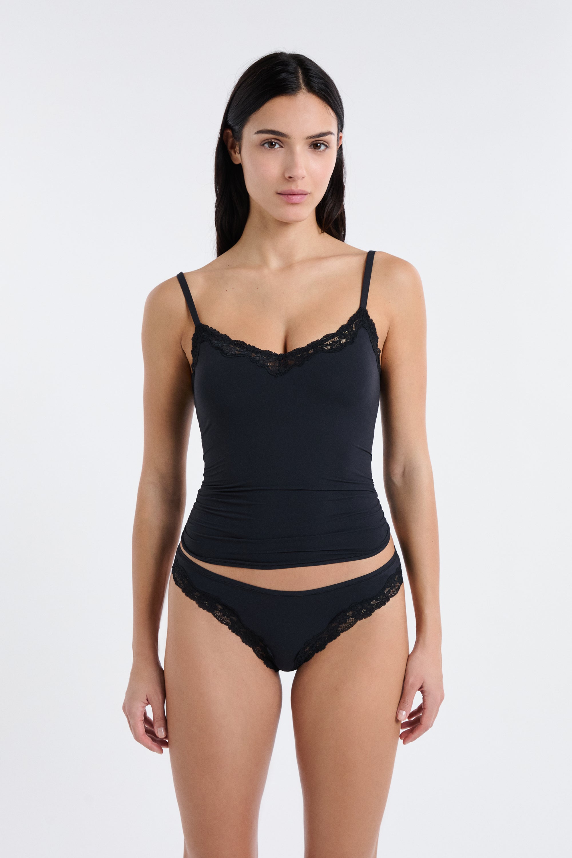 Microfiber and Lace Tanga