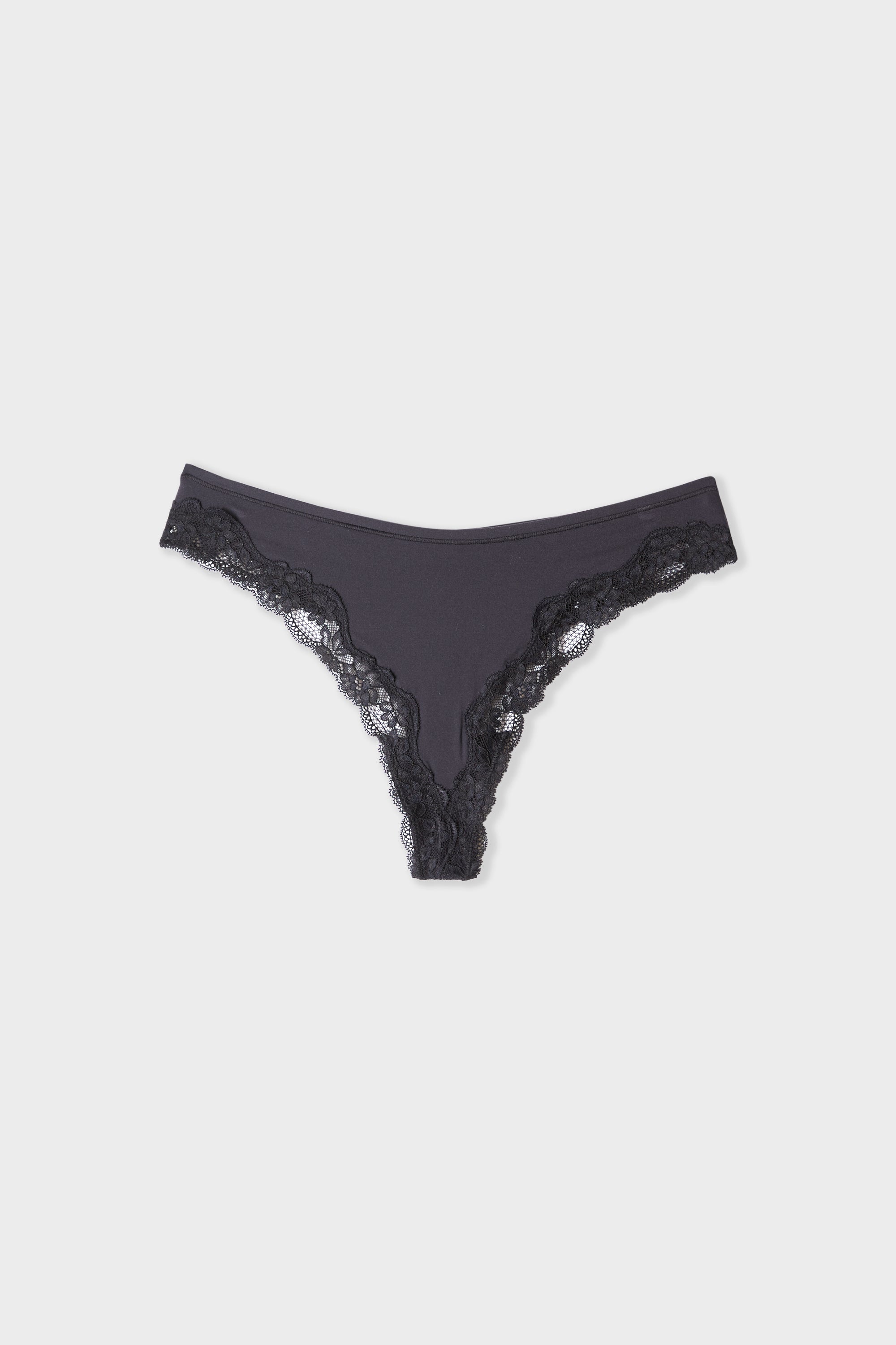 Microfiber and Lace Tanga
