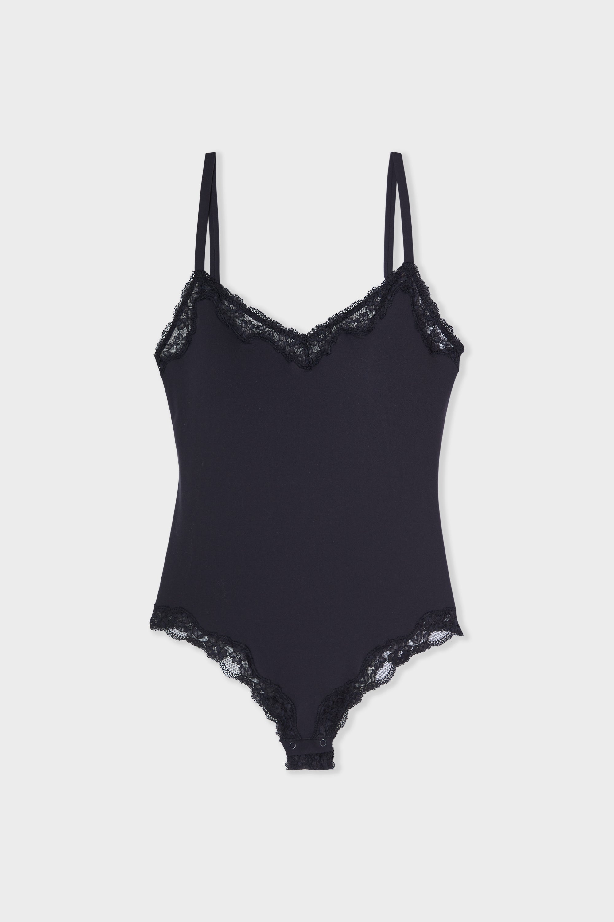 Microfiber and Lace Bodysuit