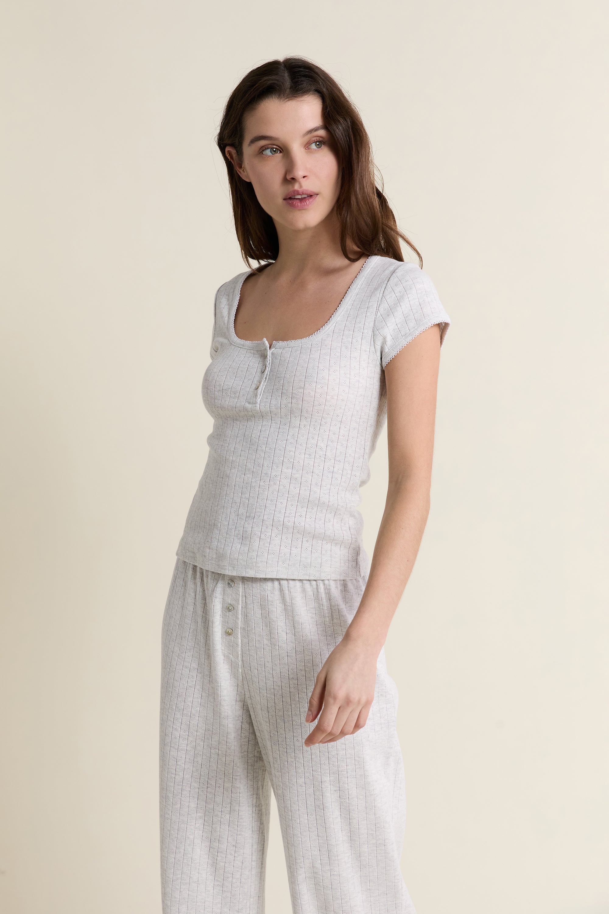 Short-Sleeved Cotton Pajama T-Shirt