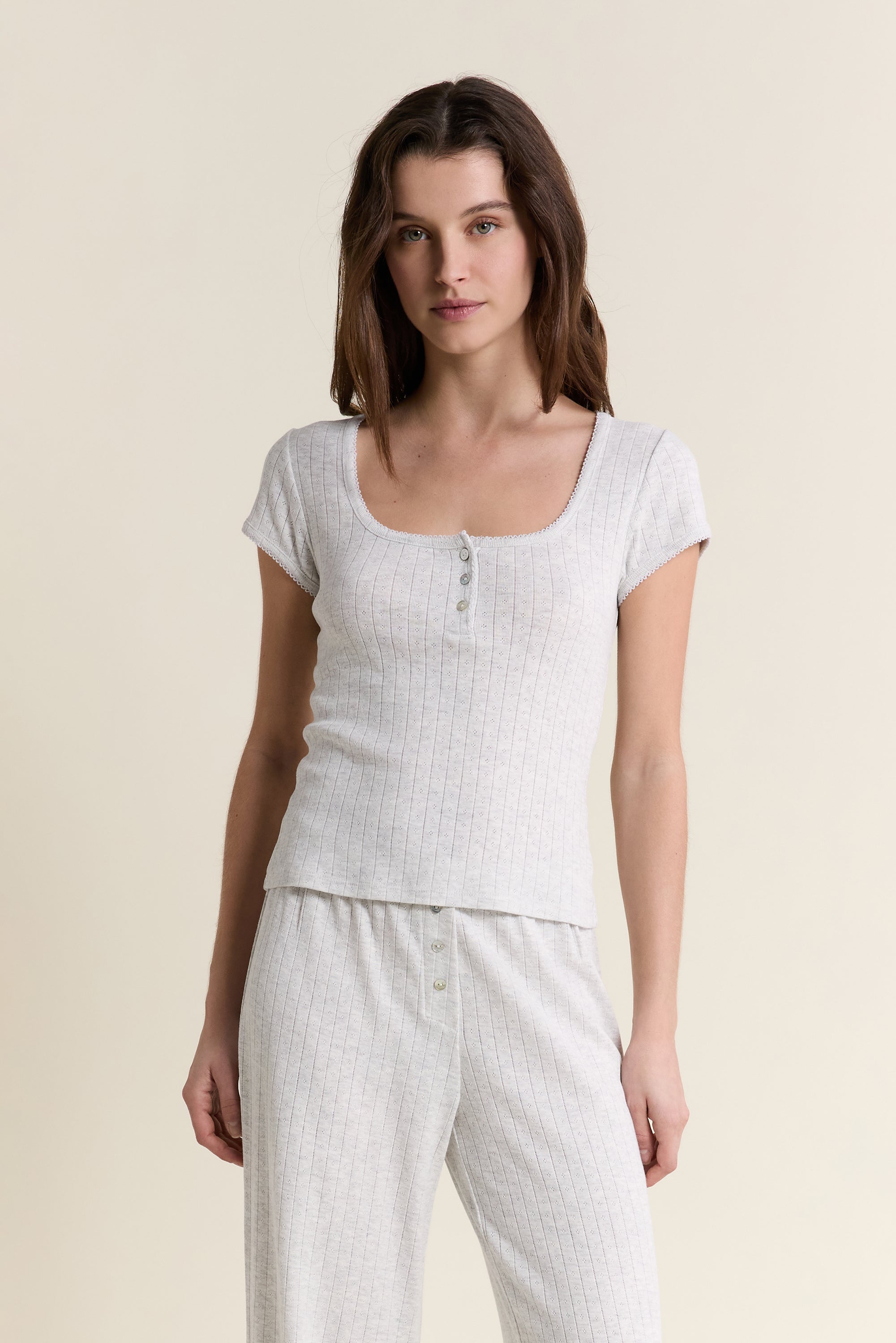 Short-Sleeved Cotton Pajama T-Shirt