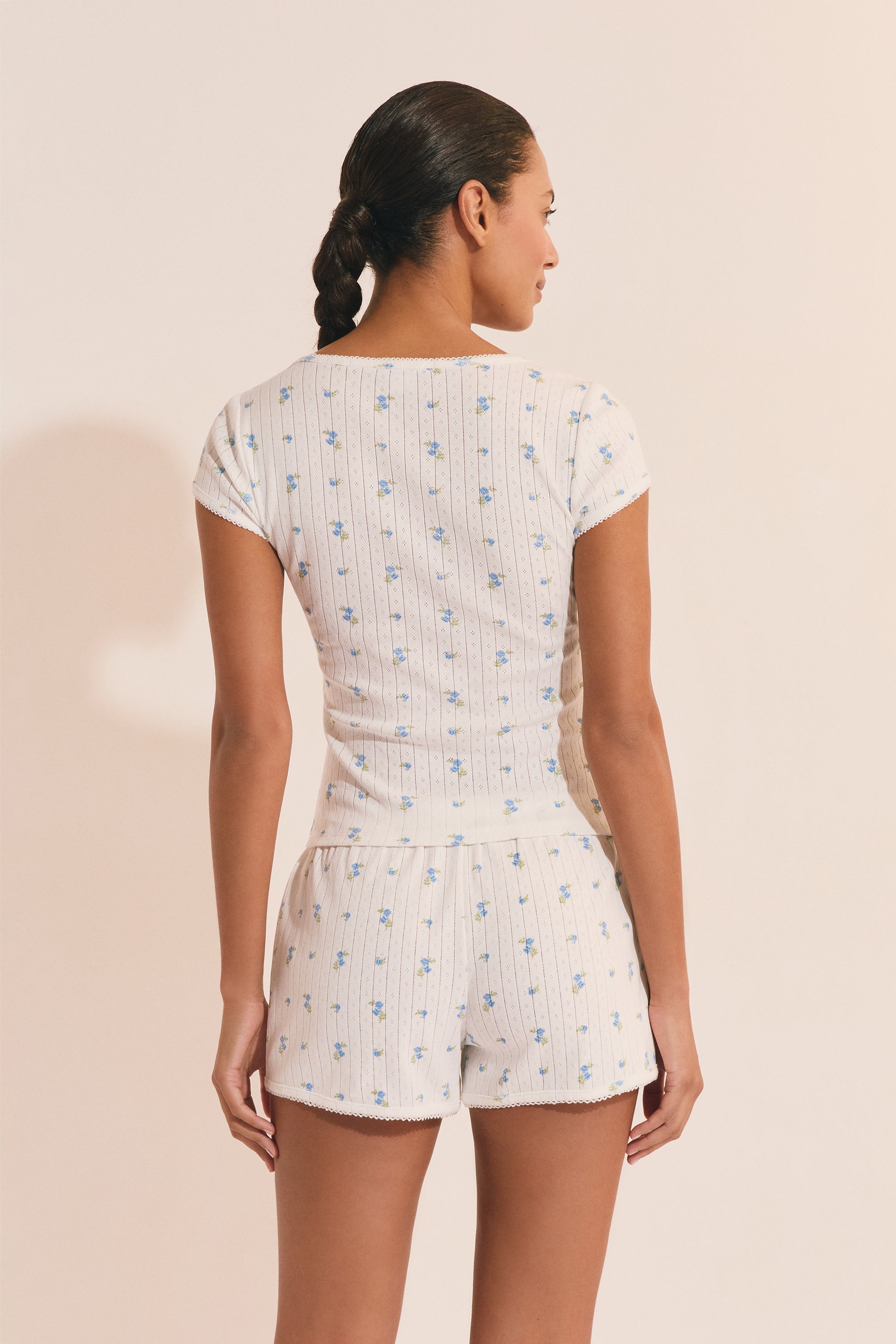 Short-Sleeved Cotton Pajama T-Shirt