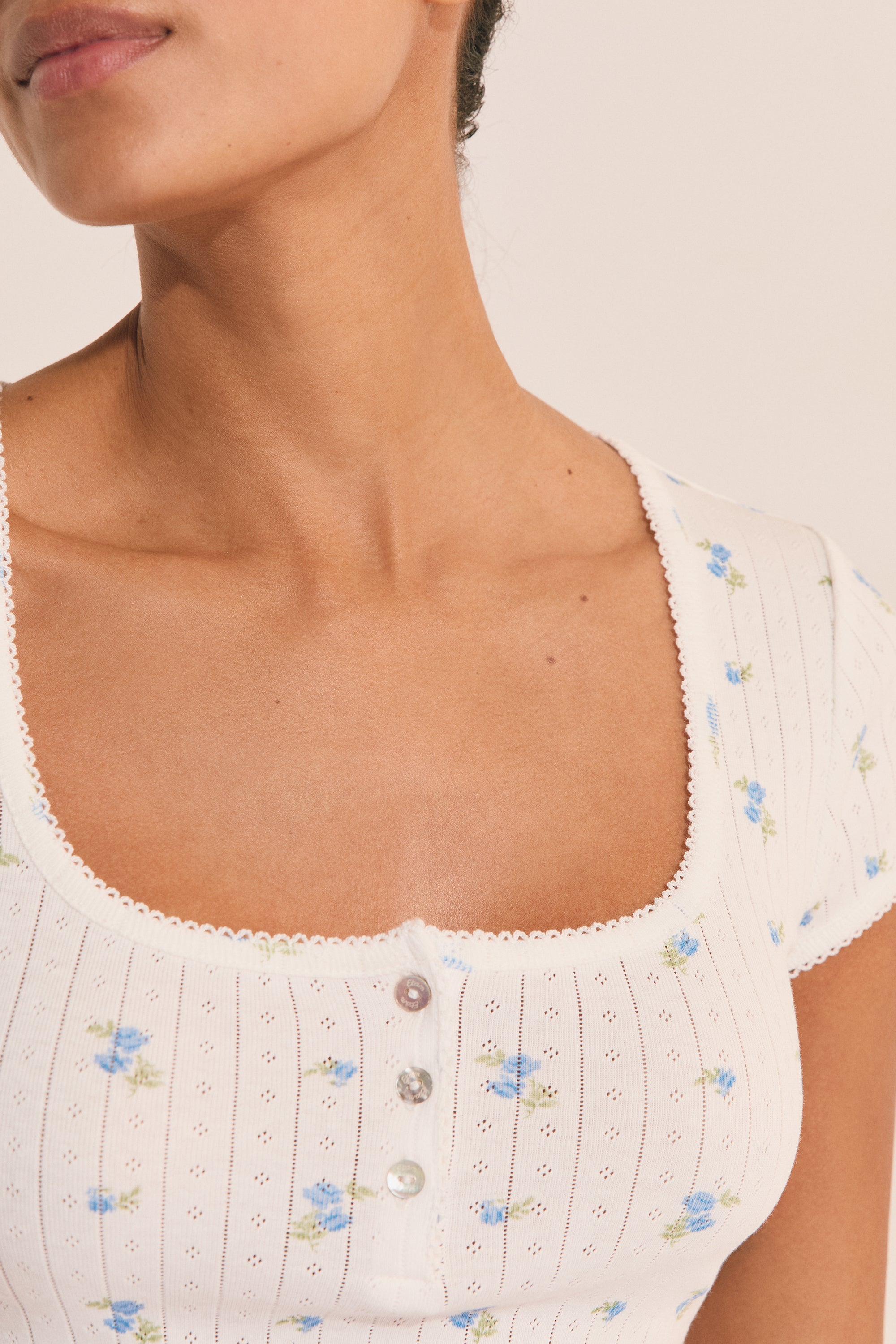Short-Sleeved Cotton Pajama T-Shirt