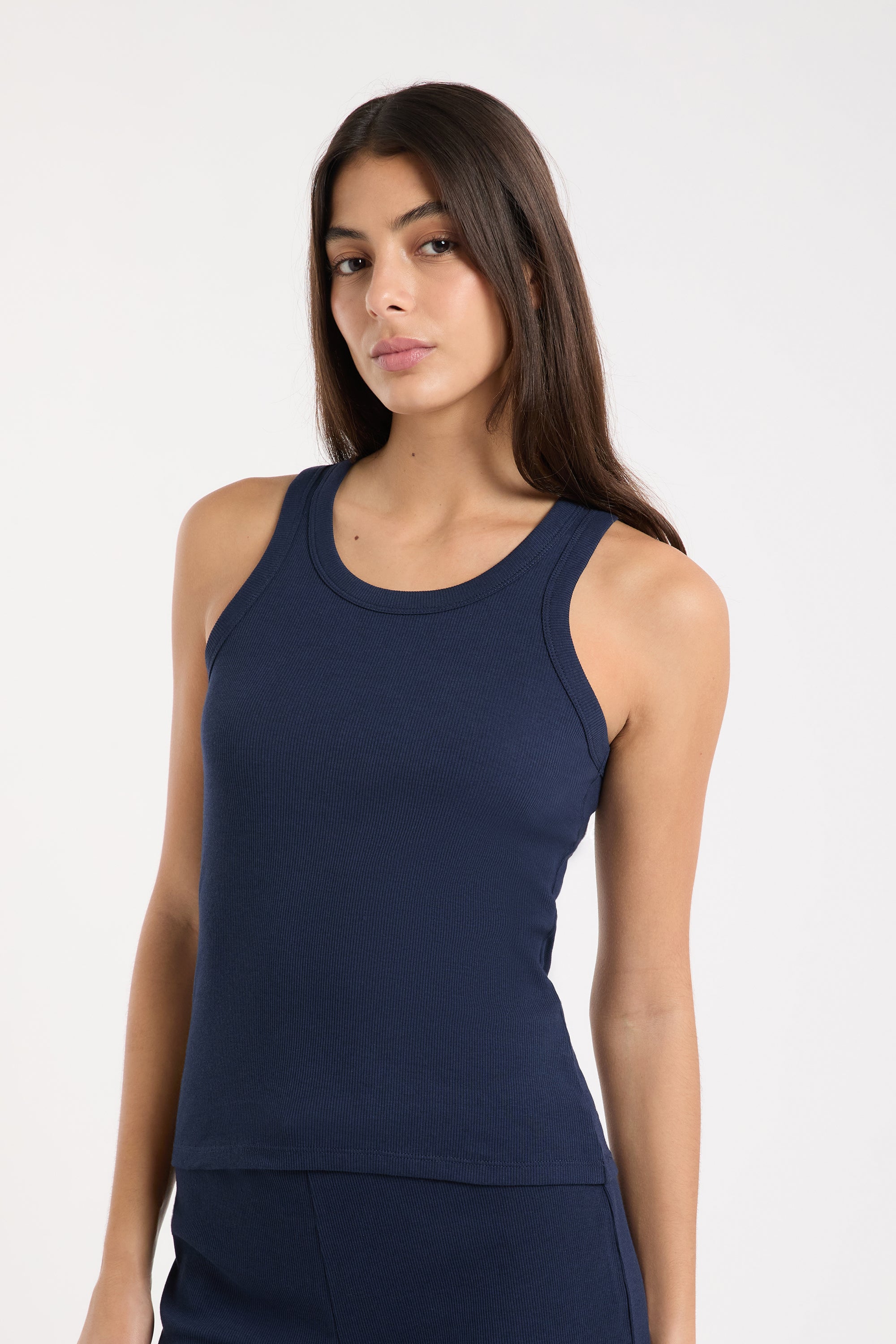Round-Neck Pajama Tank Top With Cotton