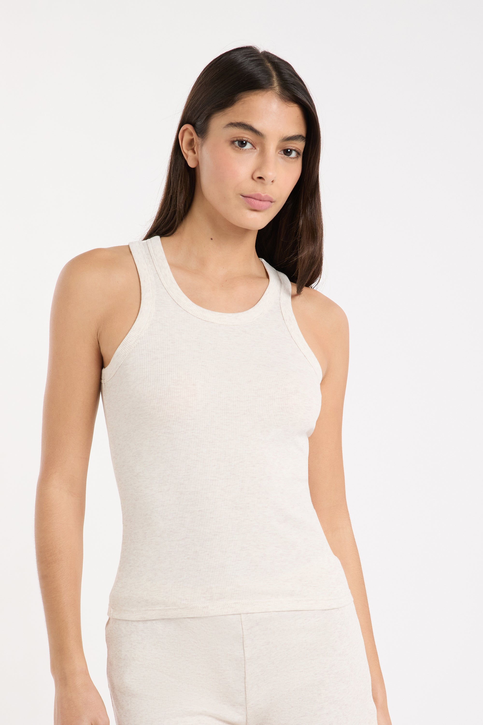 Round-Neck Cotton Pajama Tank Top
