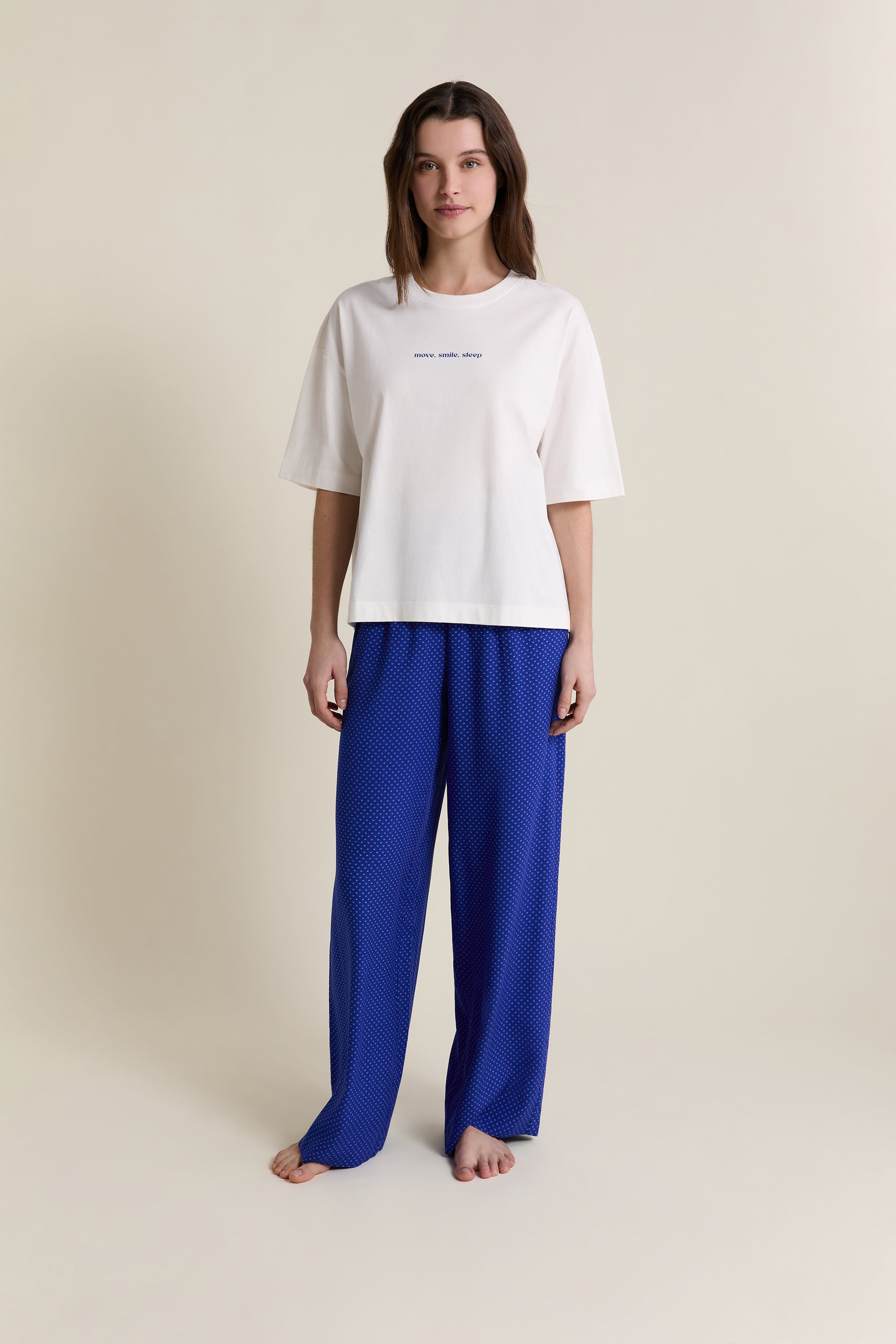 Short-Sleeved Cotton Pajama T-Shirt