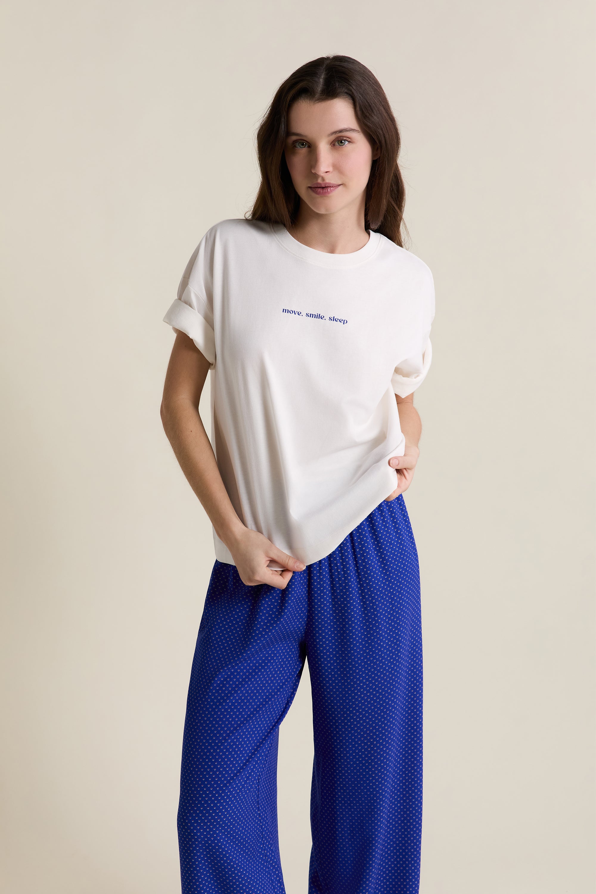 Short-Sleeved Cotton Pajama T-Shirt