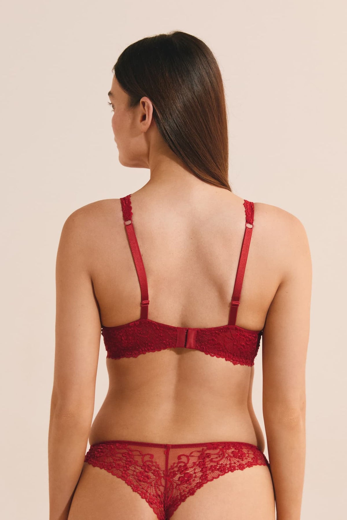 Soutien-gorge N.7 - Le corbeille foulard in Red, back detail view - Etam
