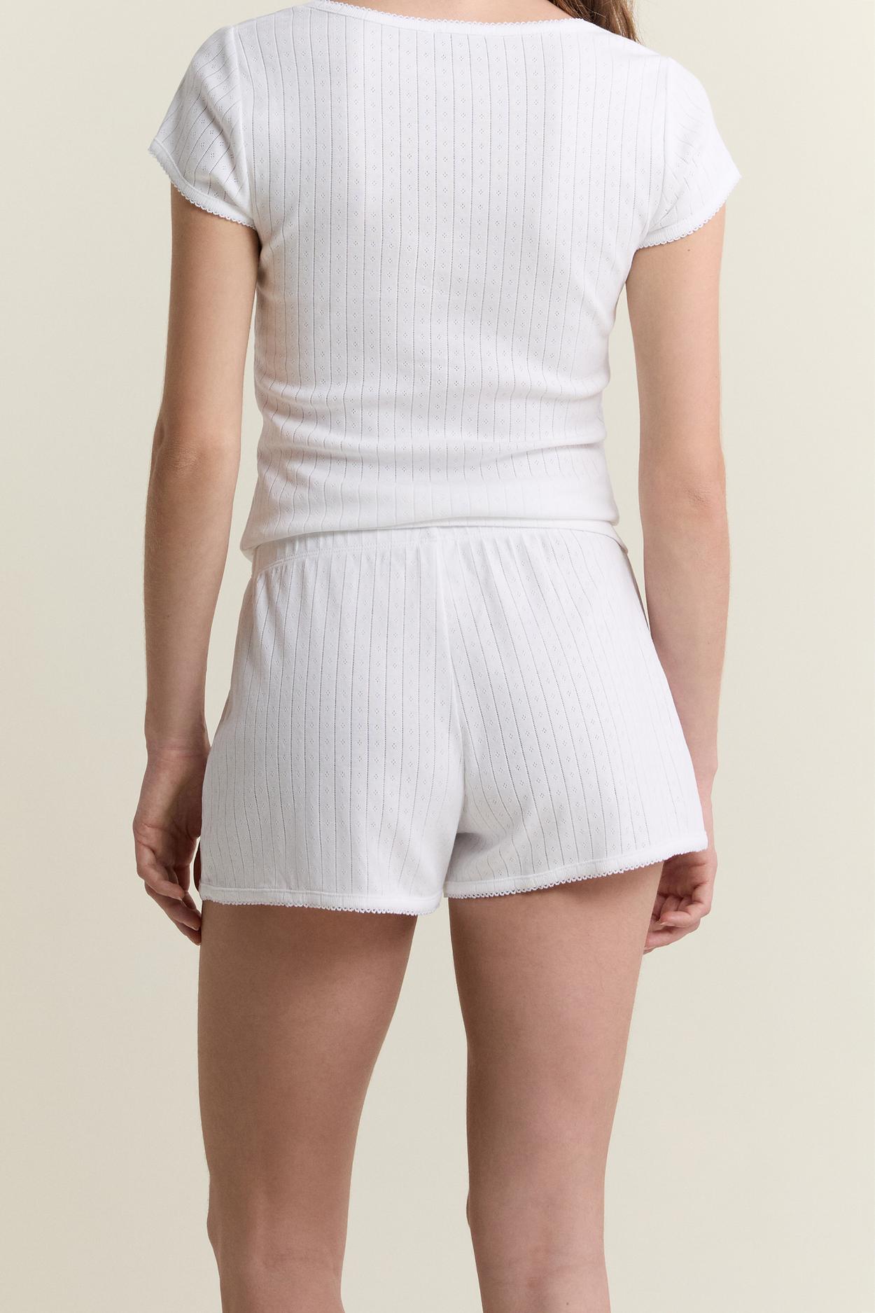 Cotton Pointelle Pajama Shorts