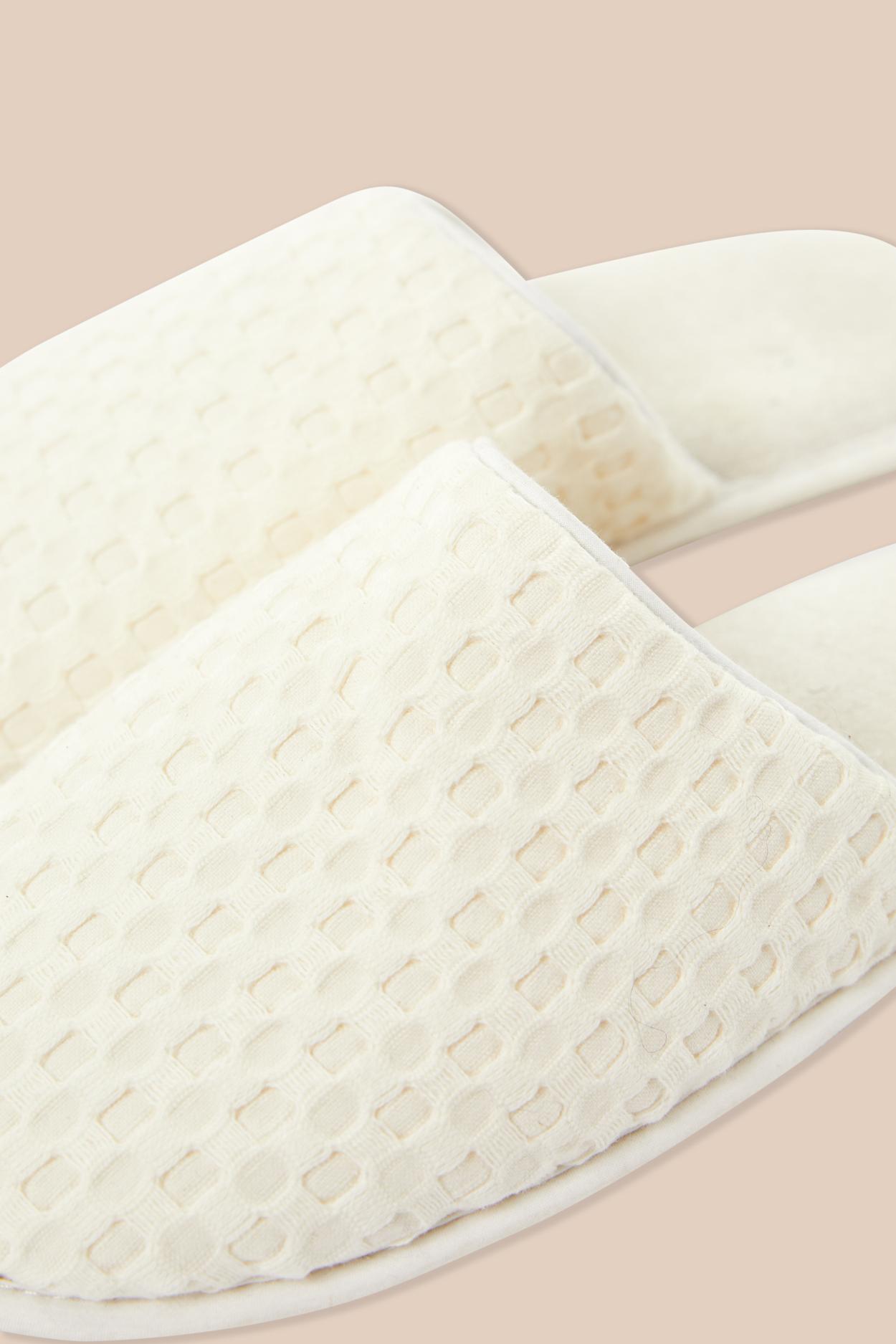 Honeycomb Cotton Mule Slippers