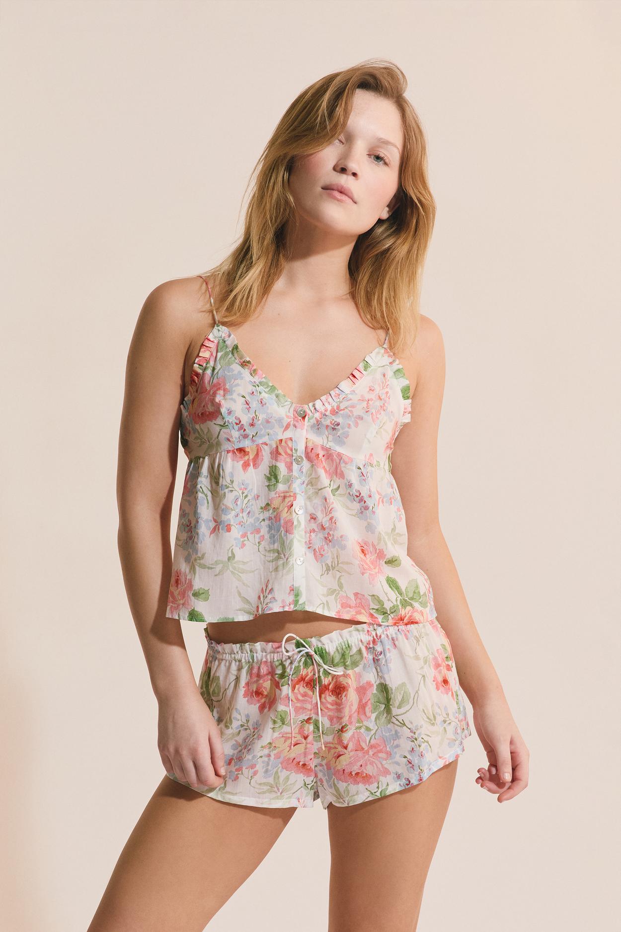 Floral Print Pajama Top