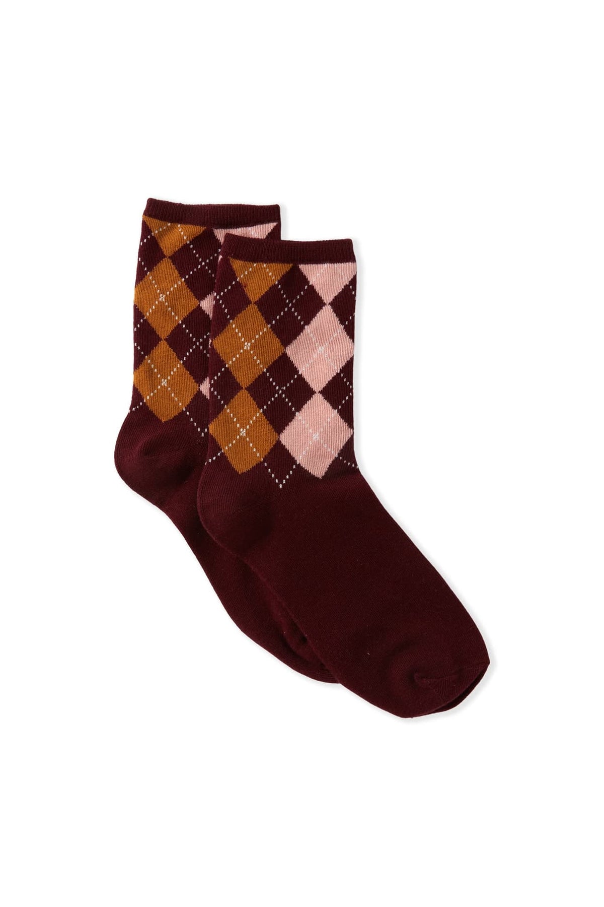 Chaussettes à motifs avec coton in bordeaux, flat lay - Etam