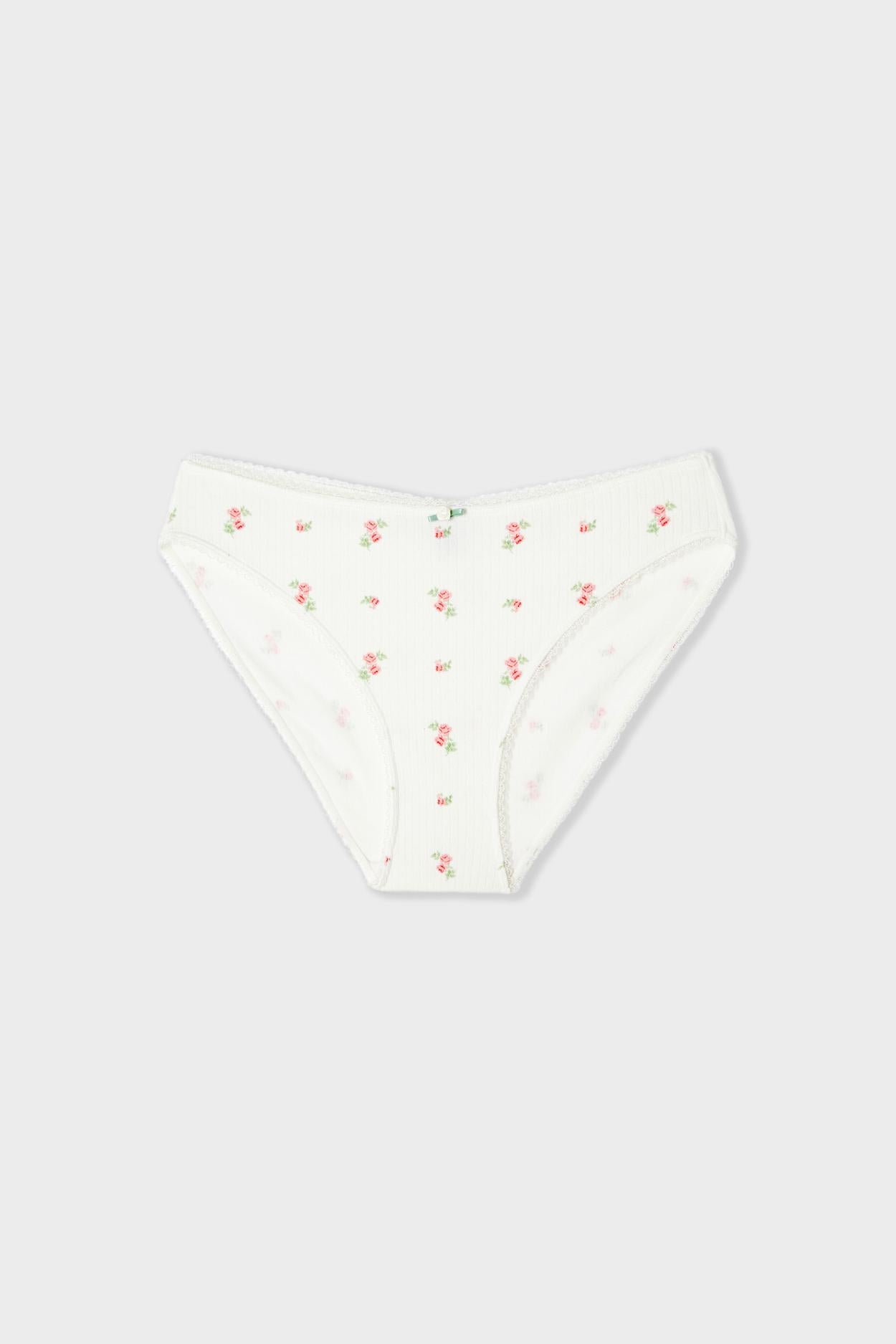Cotton Pointelle Briefs With Motifs