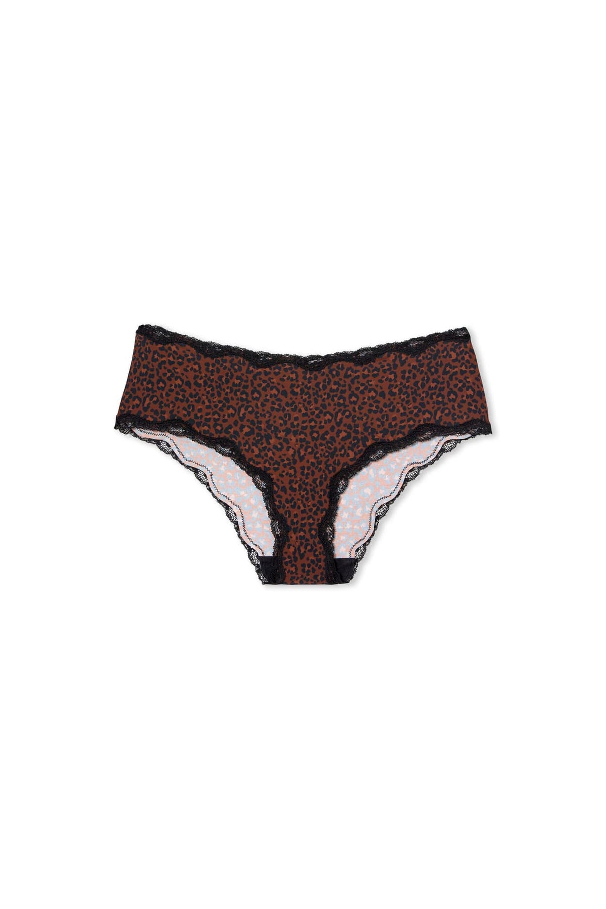 Shorty avec détails dentelle in taupe, flat lay view - Etam