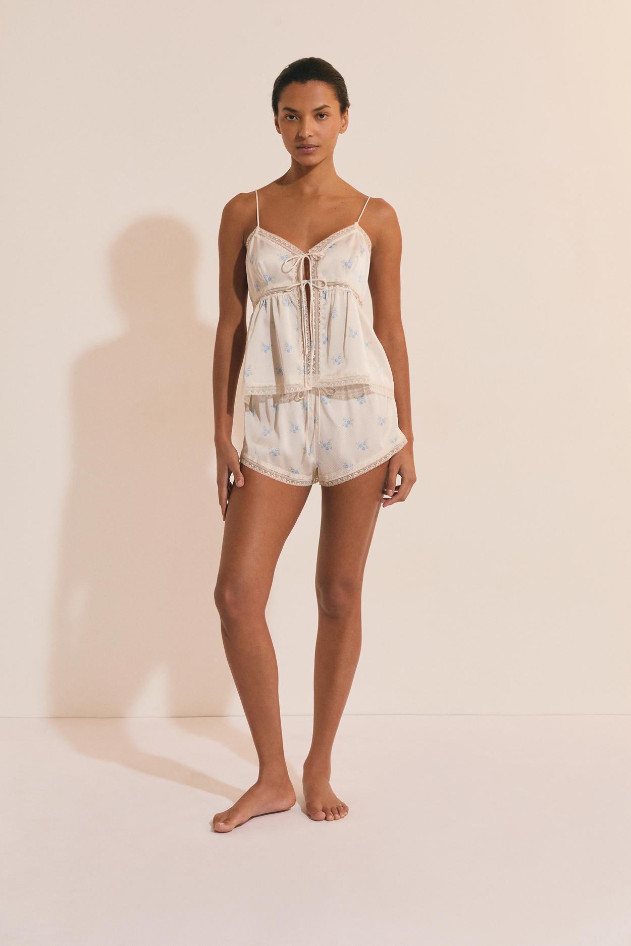 Satin Pajama Top With Bows