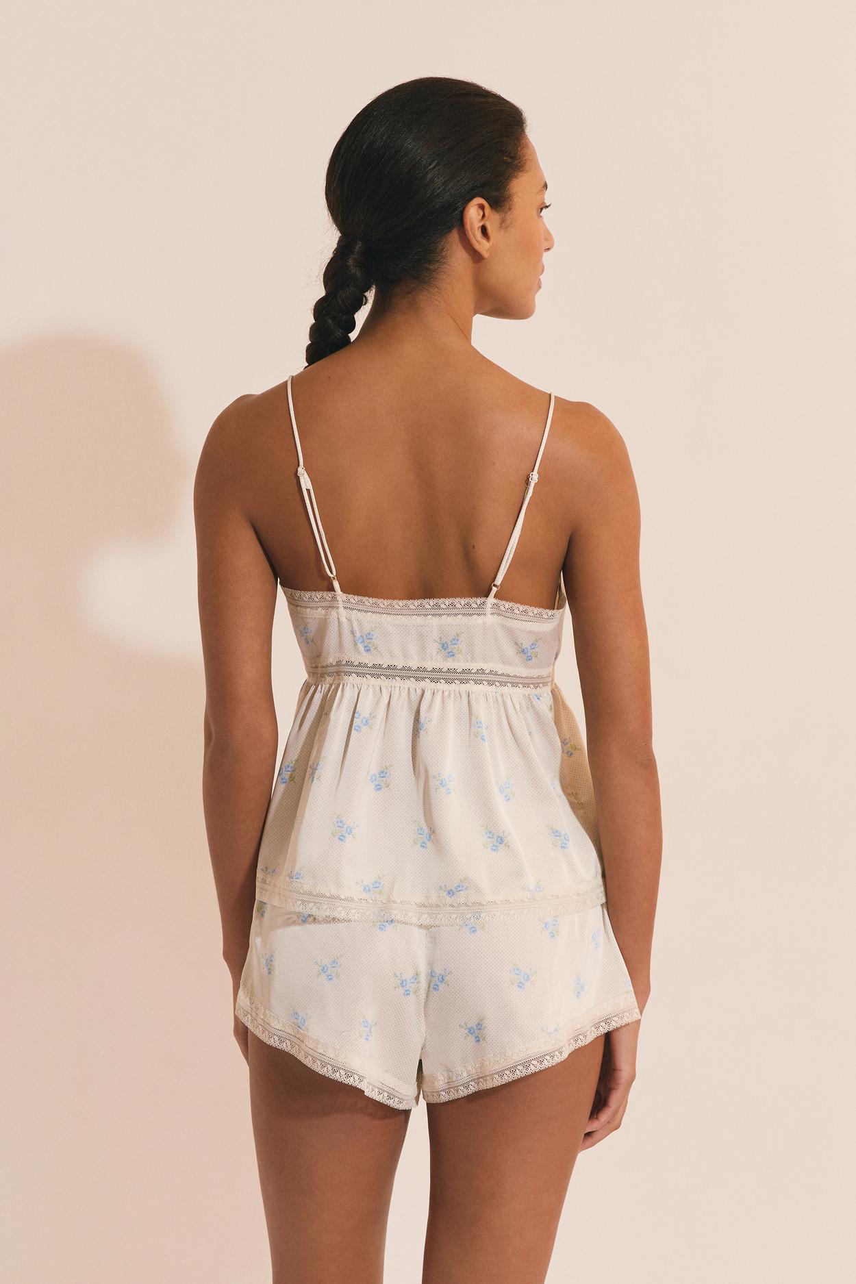 Satin Pajama Top With Bows