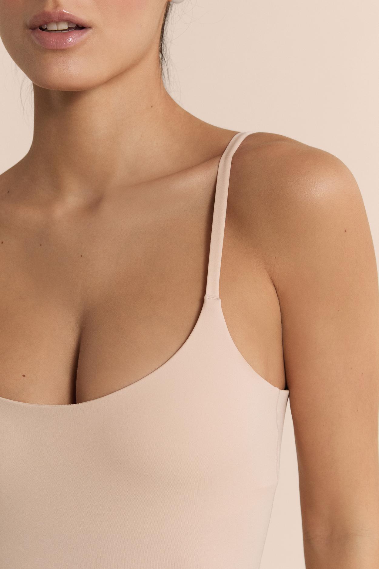 Microfiber Bodysuit With Integrated Bralette