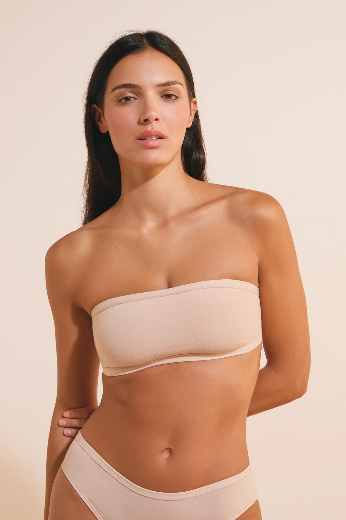 Wireless Strapless Bra in Stretchy Organic Cotton