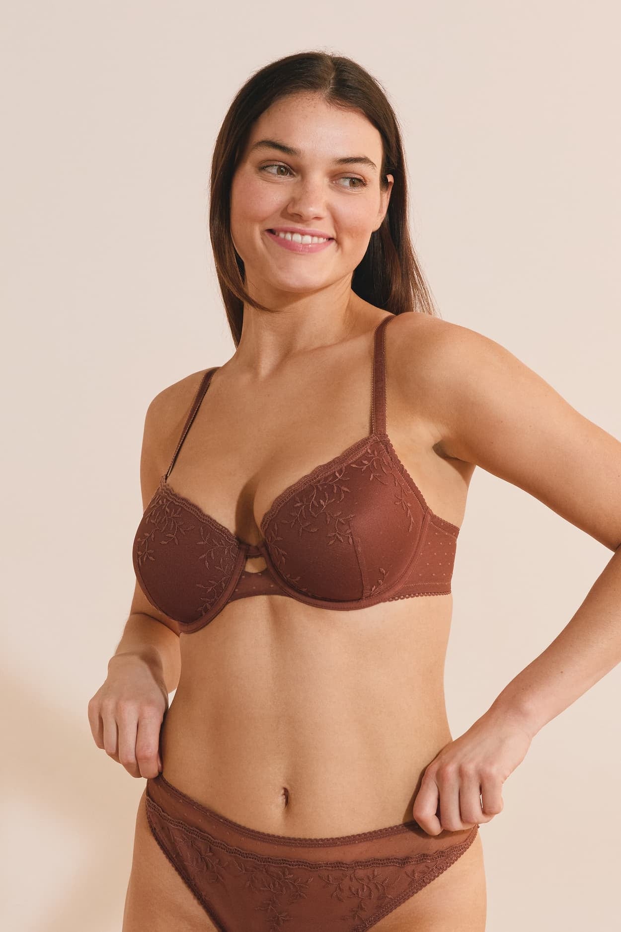 Bra No. 4 - Balconette Bra Thin cups with embroidery