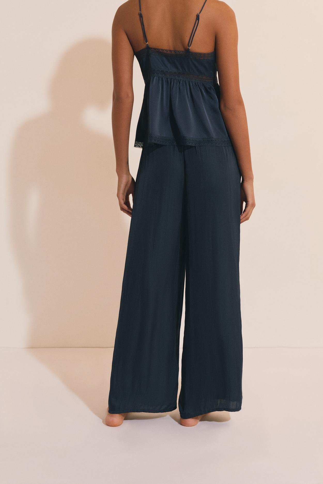Wide-Leg Satin Pants