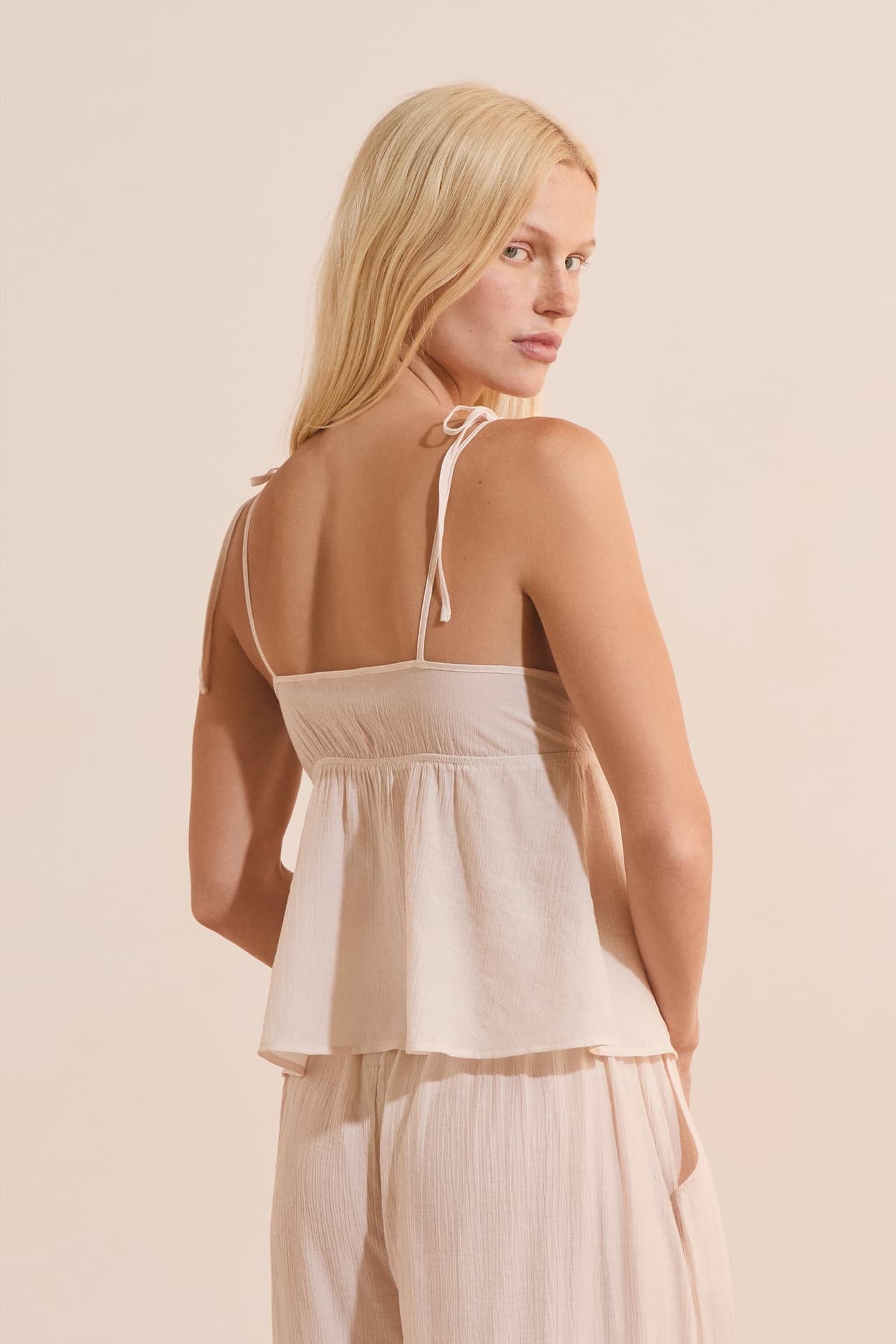 Camisole With Tied Straps - Lin