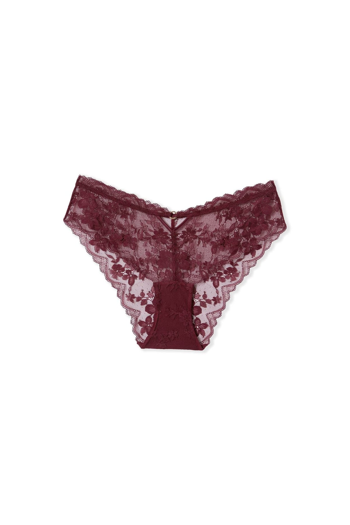 Shorty avec broderie in Aubergine, flat lay - Etam