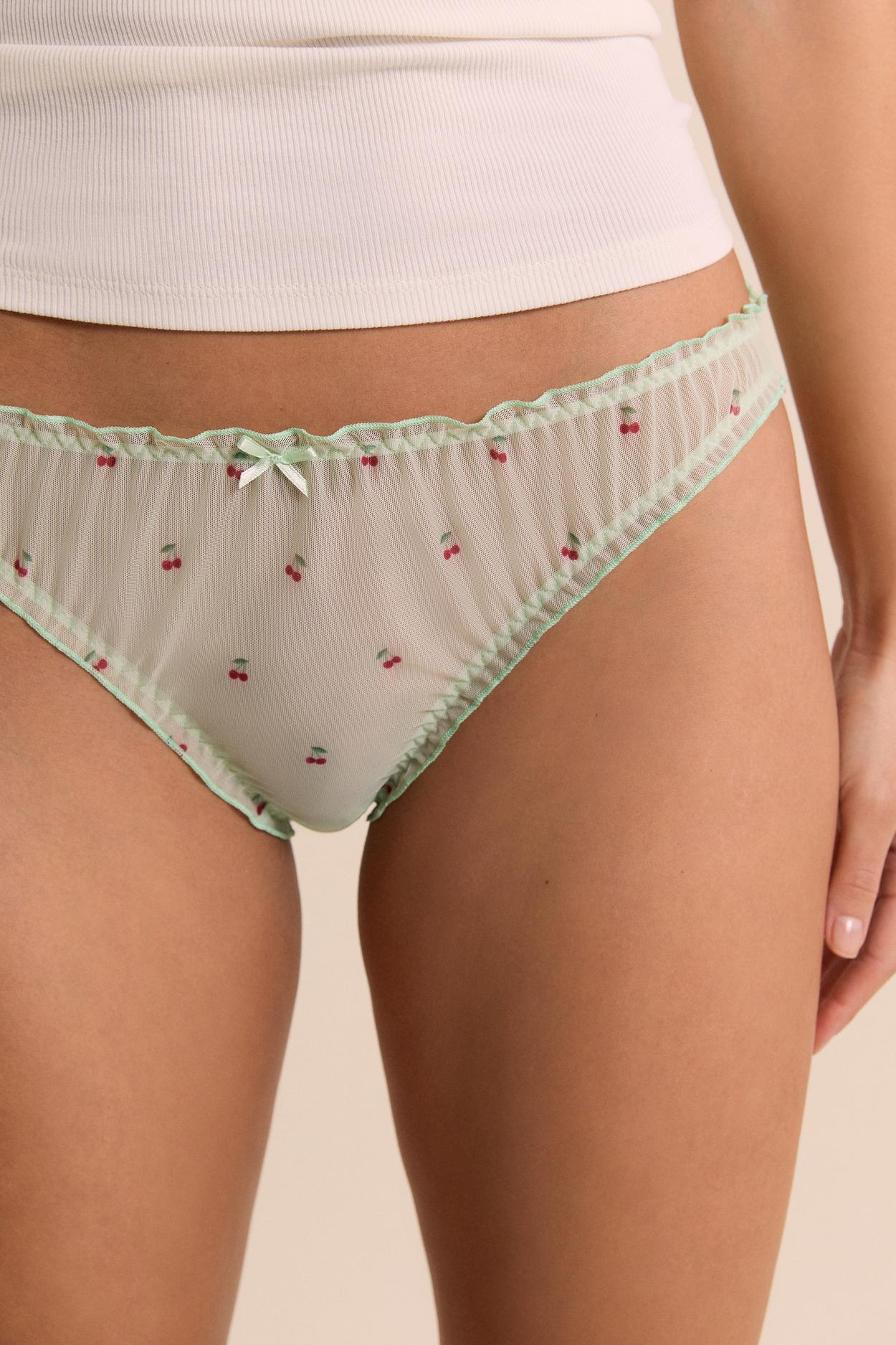 Bloomer Brief In Printed Tulle