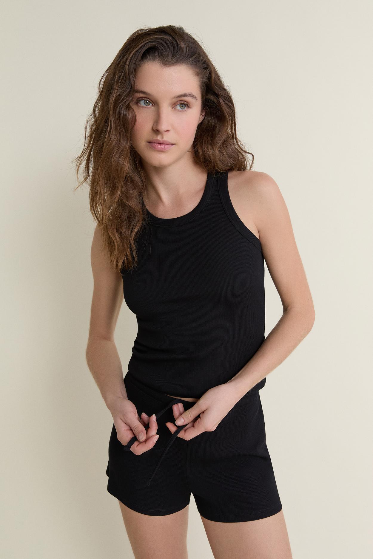 Round Neck Pajama Tank Top With Cotton