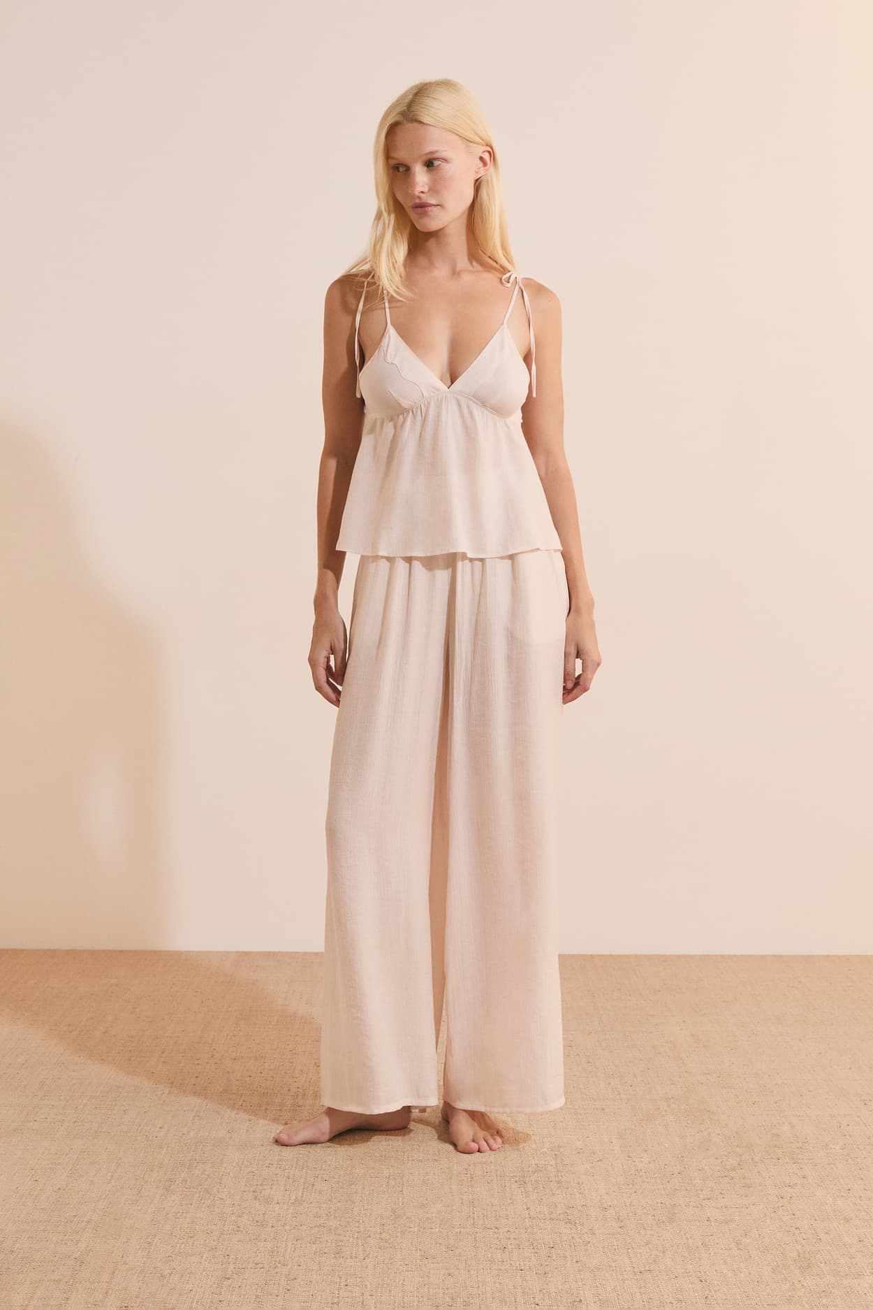Camisole With Tied Straps - Lin
