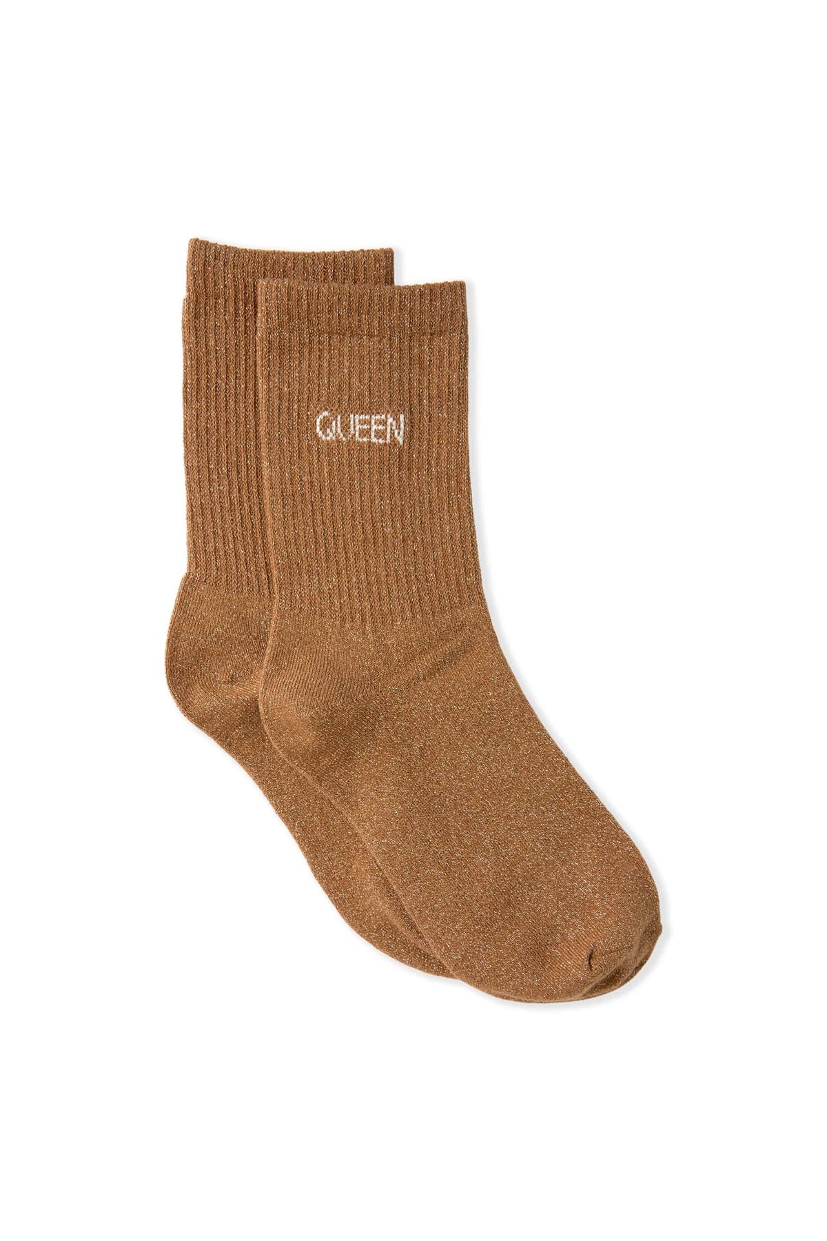 Glitter Socks with Cotton — Brown — image 1 / جوارب لامعة تحتوي على القطن — بني — صورة 1
