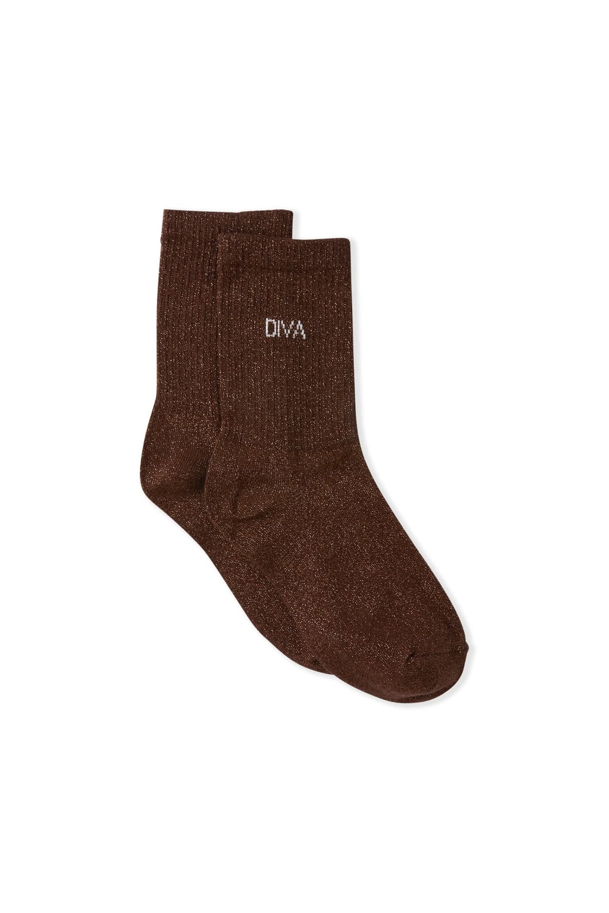 Chaussettes pailletées avec coton in brown, view 1 - Etam