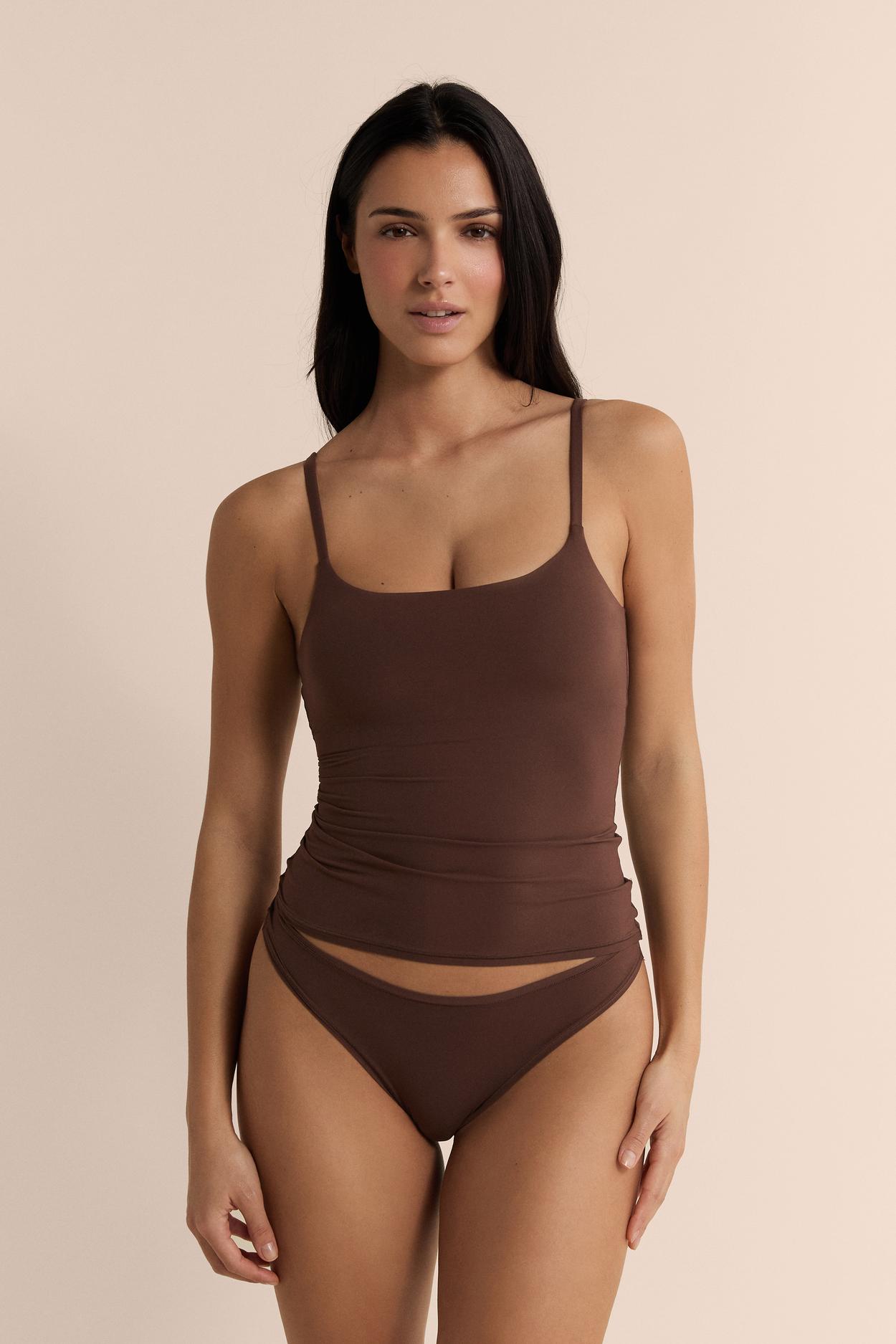 Microfiber Top With Integrated Bralette