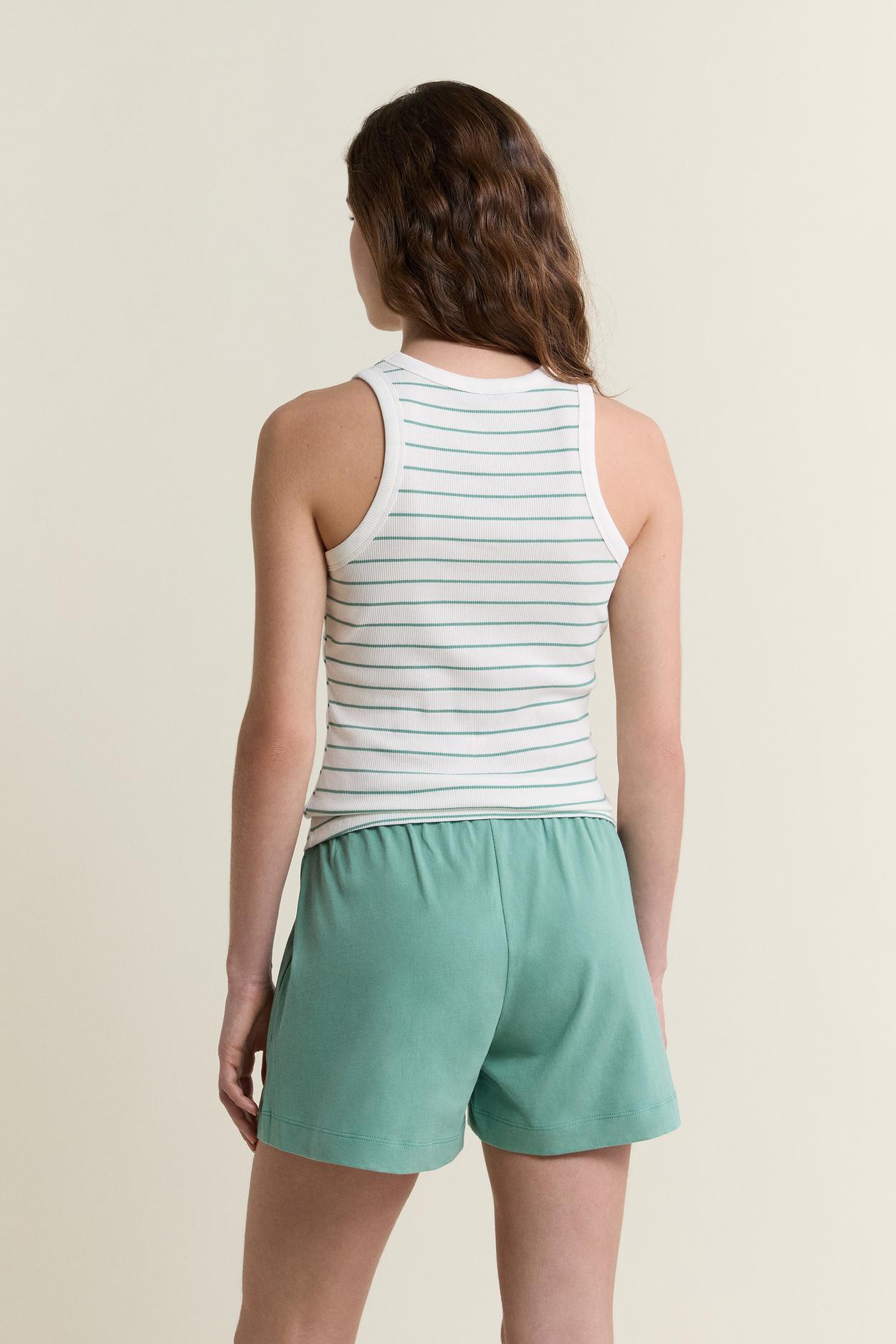 Tank Top Round Neck Pajama Top With Cotton