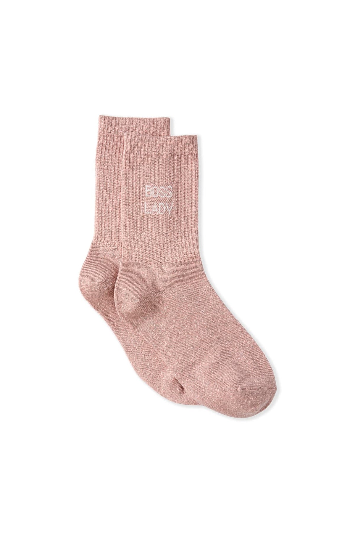 Chaussettes pailletées avec coton in Pink, flat lay view - Etam