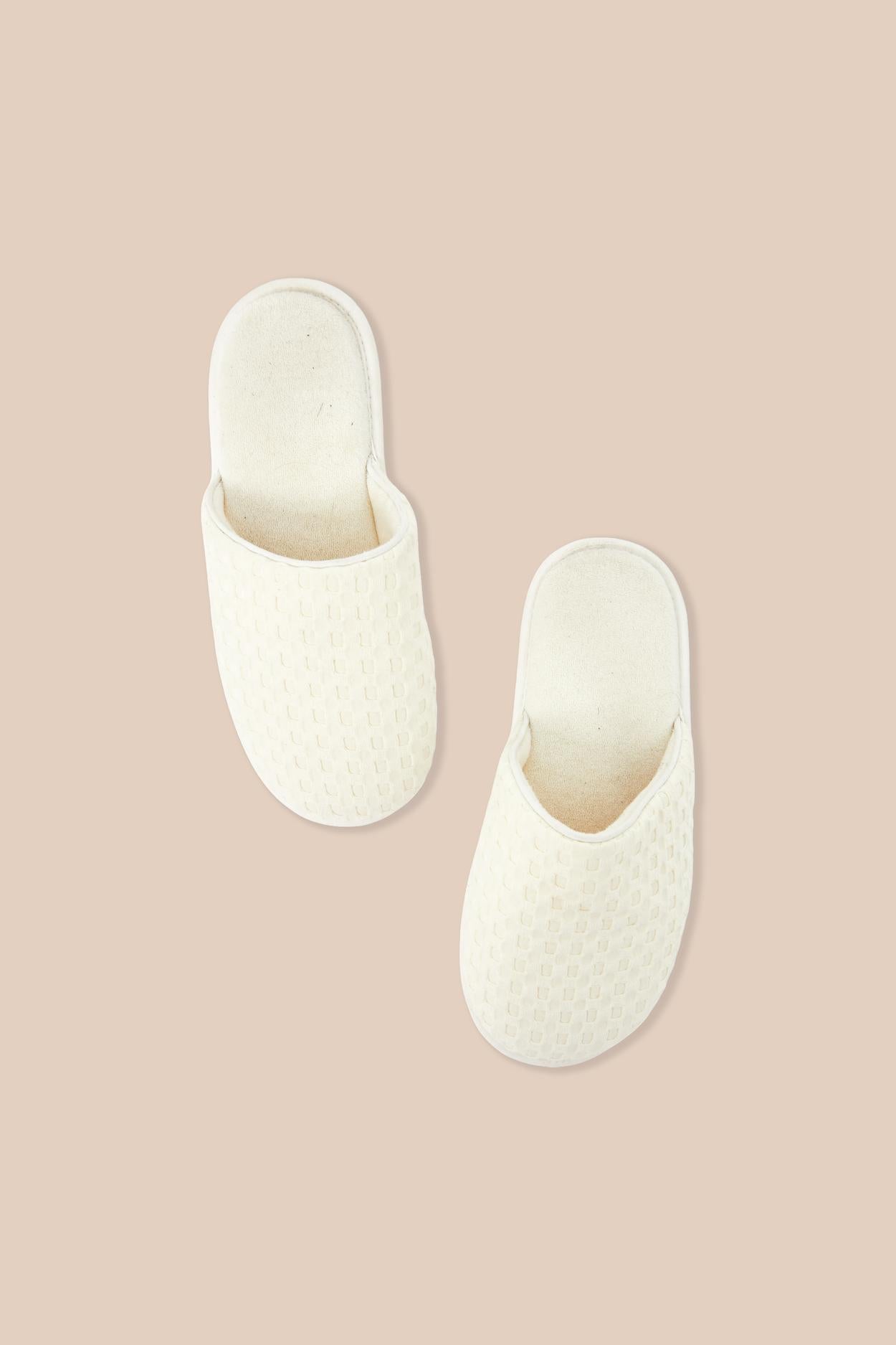 Honeycomb Cotton Mule Slippers