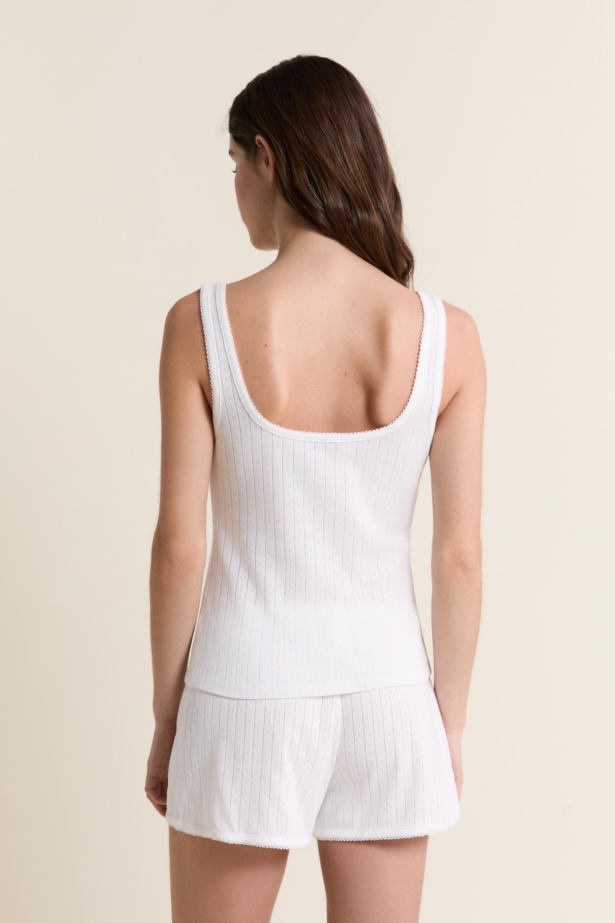Pyjama Tank Top In Pointelle